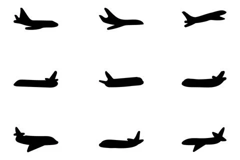 Simple plane illustration set design Stock Illustration