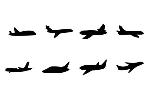 Simple plane illustration set design Stock Illustration