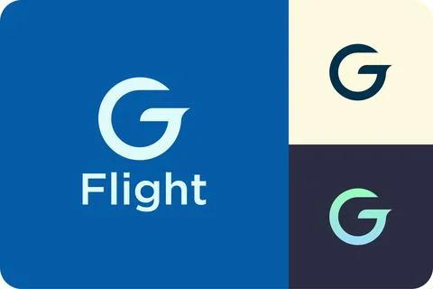 Simple plane logo with letter g shape Stock Illustration