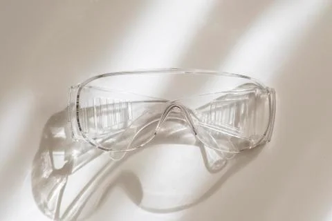 A simple plastic protective eye glasses gear for worker, industrial wear Stock Photos