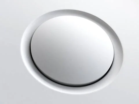 Simple plastic round button of modern device or gadget simple plastic roun... 写真素材