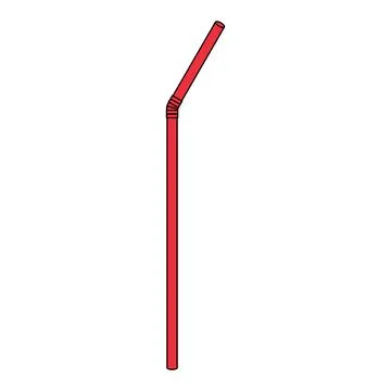 Simple plastic straw icon, party tube drink equipment symbol, vector illustra Stock Illustration