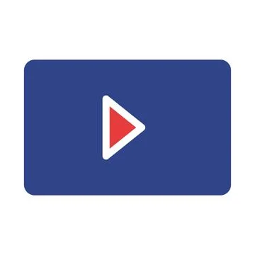 Simple Play Button Icon on Blue Background Emphasizing Modern Digital Media イラスト素材