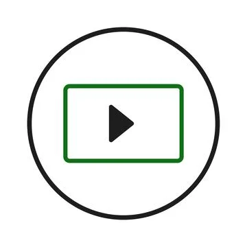 A simple play button with minimalist design inside of a circle for multimed.. Stockillustratie
