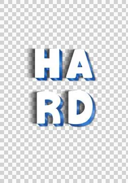 Simple play hard hand-drawing Motivational 3d Words transparent backgrounds. Stock Illustration