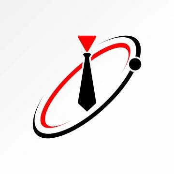 Simple play tie on circle 360 degrees swoosh ellipse art dress formal necktie Stock Illustration