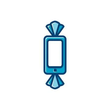 Simple playful smart-phone candy vector icon Stock Illustration