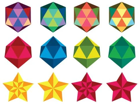 Simple Polygon Objects 스톡 일러스트