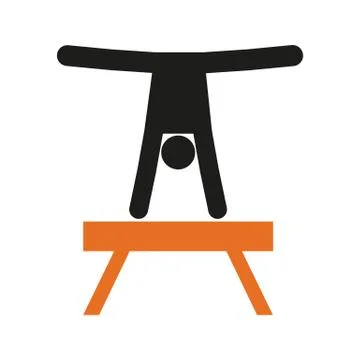 Simple Pommel Horse Front Hand Stand Sport Figure Symbol Vector Illustration Stock Illustration