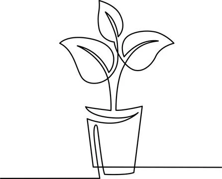 Simple potted plant illustration Vector Stock Illustration