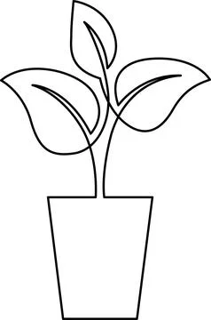 Simple potted plant Vector Stock Illustration