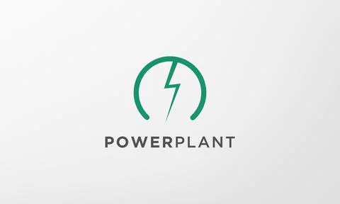 Simple power lightning logo in modern style Stock Illustration