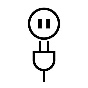 Simple power supply and plug icon. Vector. イラスト素材
