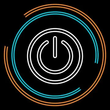 Simple Power Thin Line Vector Icon Stock Illustration