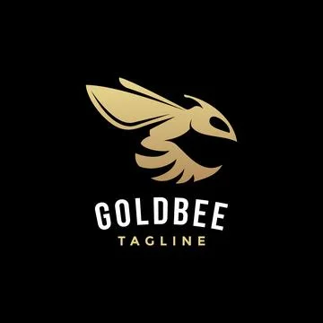 Simple powerful bee logo icon illustration on black background Stock Illustration