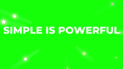 Simple Is Powerful text overlay with animated white stars on a green screen 库存影片 342894476