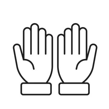 Simple prayer line icon vector. Ramadan, Eid al-Adha Islam sign. Pray are sho Illustrazione stock