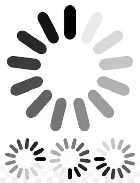 Simple preloader, buffer shapes. Rounded rectangles in circle formation with  Ilustración de archivo