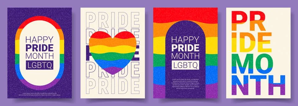 Simple Pride Month posters Stock-Illustration