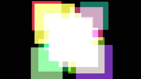 Simple Primary Color Squares Forming Additive Colour Blend Windows Stock Footage 139736996
