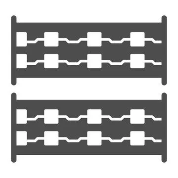 Simple printed circuit boards layout solid icon, electronics concept, simple PCB 库存插图