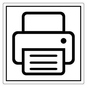 Simple Printer Icon in Minimalist Style Illustrazione stock
