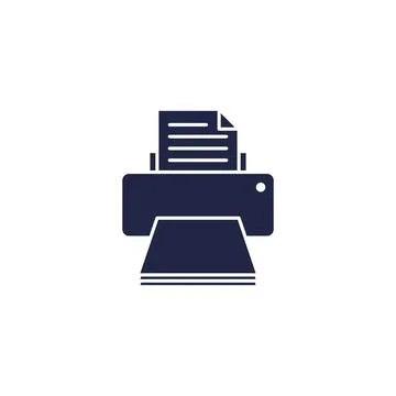 Simple Printer Icon Vector Template Stock Illustration