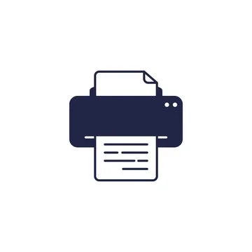 Simple Printer Icon Vector Template Stock Illustration