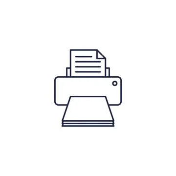 Simple Printer Icon Vector Template Stock Illustration