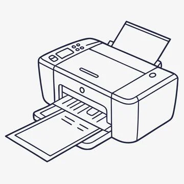 Simple Printer Illustration for Office and Printing Services Stock Illustration