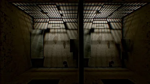 Simple prison cell interior, reflecting the confinement of an inmate servin.. Stock Footage 287987800