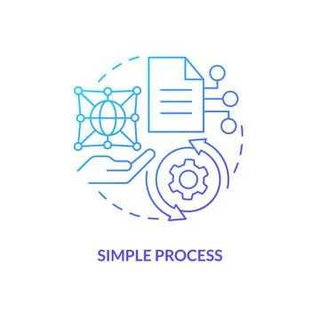 Simple process blue gradient concept icon Stock Illustration