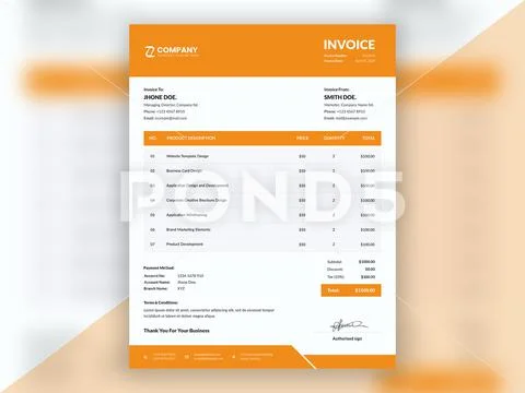 Simple professional business invoice template Modello PSD