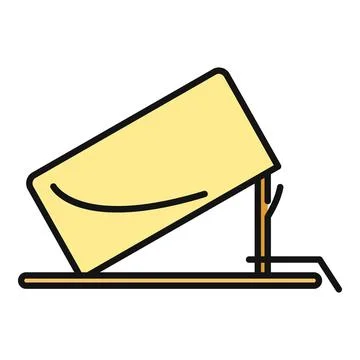 Simple propped box trap with stick and lure Stock Illustration