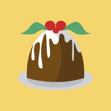 Simple Pudding Cake Vector Illustration Illustrazione stock