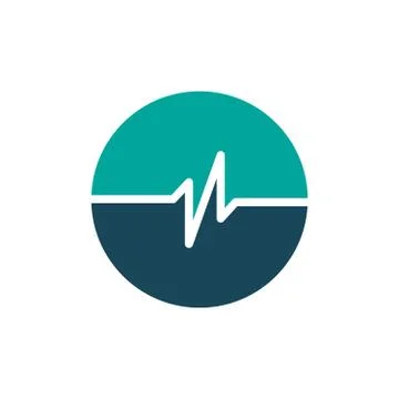 Simple pulse circle logo template, Simple Healht Care logo template, Health C Stock Illustration