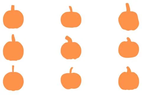Simple pumpkin illustration design set Stock Illustration