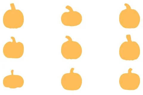 Simple pumpkin illustration design set Stock Illustration