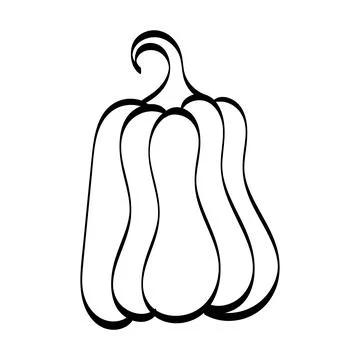 Simple Pumpkin Line Drawing Stock Illustration