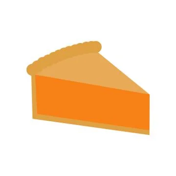 Simple Pumpkin Pie Slice Stock Illustration