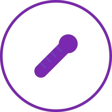 A simple purple abstract representation of spoon within a circular border Stock Illustration