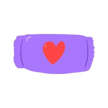 Simple Purple Candy Bar Wrapper with Red Heart Stock Illustration