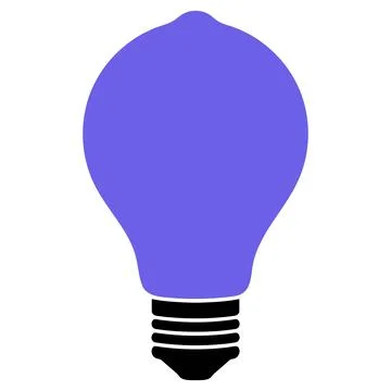Simple purple glowing light bulb icon 库存插图