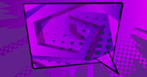 Simple Purple Speech Bubble. Pop Art Background Stock Footage 167191151
