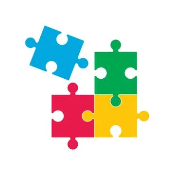Simple puzzle icon. Vector illustration, flat design. Stock Illustration