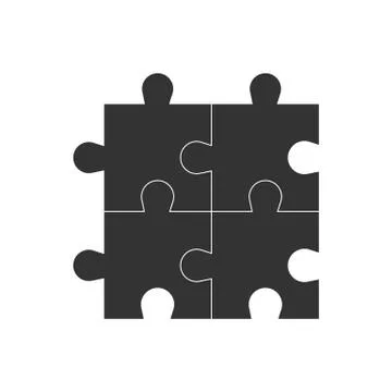 Simple puzzle icon. Vector illustration, flat design. Stock-Illustration
