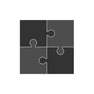 Simple puzzle icon. Vector illustration, flat design. Illustrazione stock