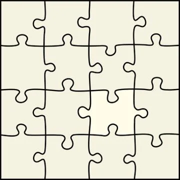 Simple puzzle pieces that can separate each one. Stock Illustration