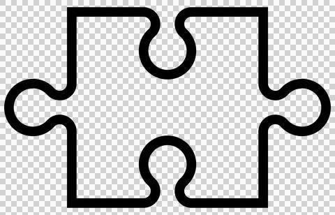 Simple puzzle pieces icon, editable stroke path vector illustration Stock Illustration