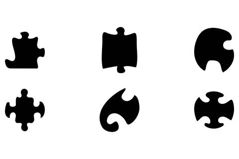 Simple puzzle pieces set design Stock Illustration